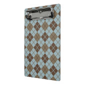 Argyle-Muster in Blau und Taupe Mini Klemmbrett (Gewinkelt2)
