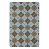 Argyle-Muster in Blau und Taupe Mini Klemmbrett (Rückseite)