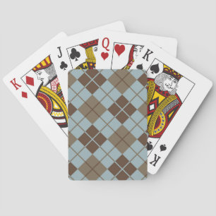 Argyle-Muster in Blau und Taupe Spielkarten
