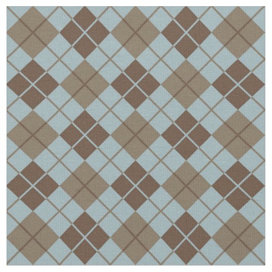 Argyle-Muster in Blau und Taupe Stoff (Nahaufnahme)