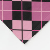 Argyle-Muster in Schwarz und Pink Fleecedecke (Ecke)