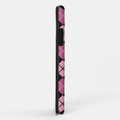 Argyle-Muster in Schwarz und Rosa Case-Mate iPhone Hülle (Hinten/Rechts)