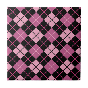 Argyle-Muster in Schwarz und Rosa Fliese