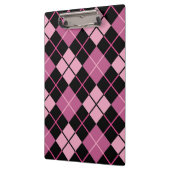 Argyle-Muster in Schwarz und Rosa Klemmbrett (Links)