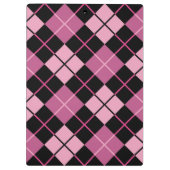 Argyle-Muster in Schwarz und Rosa Klemmbrett (Rückseite)