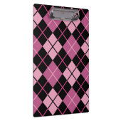 Argyle-Muster in Schwarz und Rosa Klemmbrett (Rechts)