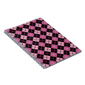 Argyle-Muster in Schwarz und Rosa Notizblock (Rechte Seite)