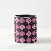 Argyle-Muster in Schwarz und Rosa Tasse (Zentrum)