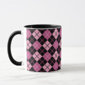 Argyle-Muster in Schwarz und Rosa Tasse (Links)