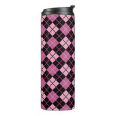 Argyle-Muster in Schwarz und Rosa Thermosbecher (Nach links gedreht)