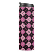 Argyle-Muster in Schwarz und Rosa Thermosbecher (Nach rechts gedreht)