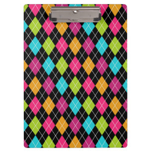 Argyle-Muster mehrfarbige Diamanten Klemmbrett mit