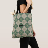 Argyle-Muster Name grün  rote Tasche (Von Nahem)