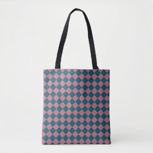 Argyle-Muster Oceanblau-Rosa-Tragetasche Tasche