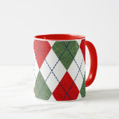 Argyle-Muster rot und grün Tasse (VorderseiteRechts)