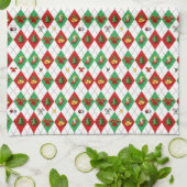 Argyle-Muster Weihnachten Geschirrtuch (Gefaltet)