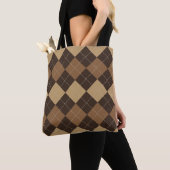 Argyle pattern beige brown tote bag Tasche (Von Nahem)