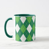 Argyle pattern, green and white tasse (Links)