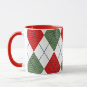 Argyle pattern red and green tasse (Links)