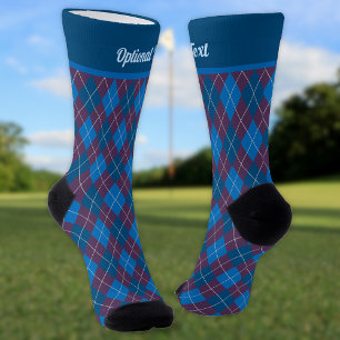 Argyle Pflaume & Blues Klassischer Diamant, option Socken