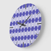Argyle Plaid Pattern_4A46B0 Große Wanduhr (Winkel)