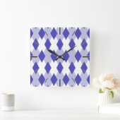 Argyle Plaid Pattern_4A46B0 Quadratische Wanduhr (Zuhause)