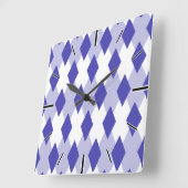Argyle Plaid Pattern_4A46B0 Quadratische Wanduhr (Winkel)