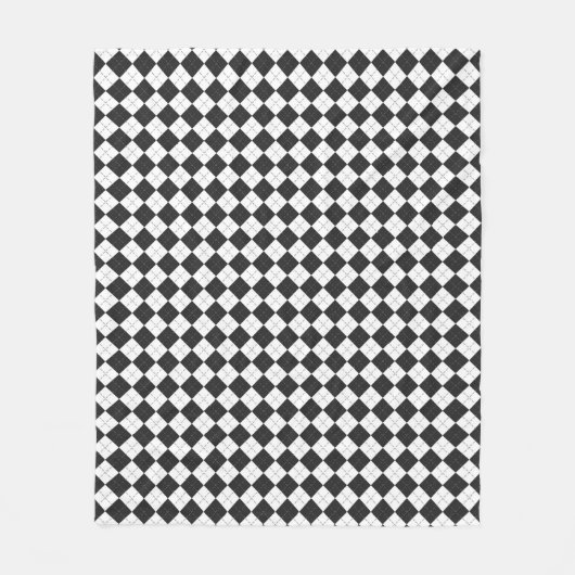 Argyle plaid. Scottish pattern in white and black  Fleecedecke (Vorderseite)