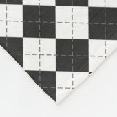 Argyle plaid. Scottish pattern in white and black  Fleecedecke (Ecke)