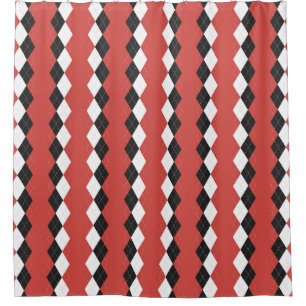 Argyle plaid. Scottish pattern in white, black an Duschvorhang