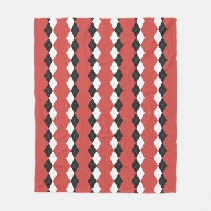 Argyle plaid. Scottish pattern in white,  black an Fleecedecke