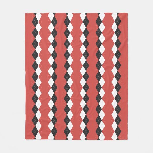 Argyle plaid. Scottish pattern in white,  black an Fleecedecke (Vorderseite)