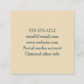 Argyle Retro Harlequin Red Green Template Quadratische Visitenkarte (Rückseite)