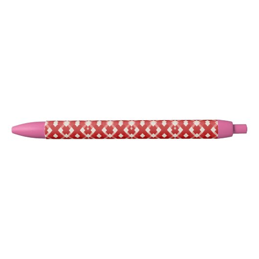 Argyle, rot weiß rosa Valentinstag  Kugelschreiber (Vorderseite)