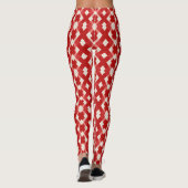 Argyle, rot weiß rosa Valentinstag Leggings (Rückseite)