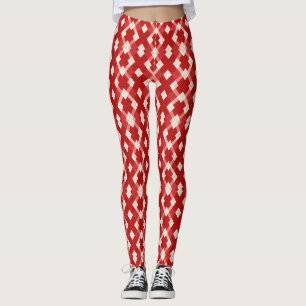 Argyle, rot weiß rosa Valentinstag Leggings