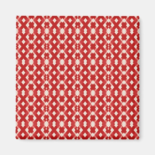 Argyle, rot weiß rosa Valentinstag Magnet (Vorne)