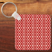 Argyle, rot weiß rosa Valentinstag Schlüsselanhänger (Vorderseite)