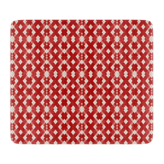 Argyle, rot weiß rosa Valentinstag  Schneidebrett (Vorderseite)