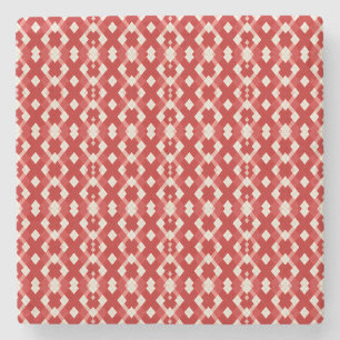 Argyle, rot weiß rosa Valentinstag Steinuntersetzer