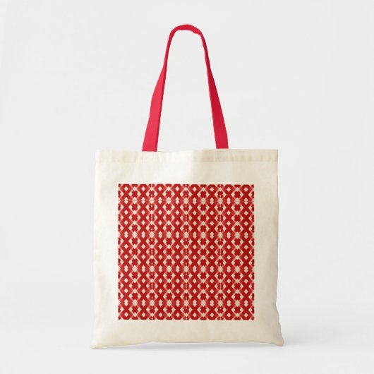 Argyle, rot weiß rosa Valentinstag Tragetasche (Vorne)