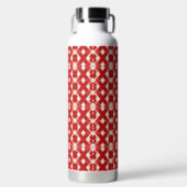 Argyle, rot weiß rosa Valentinstag Trinkflasche (Vorderseite)