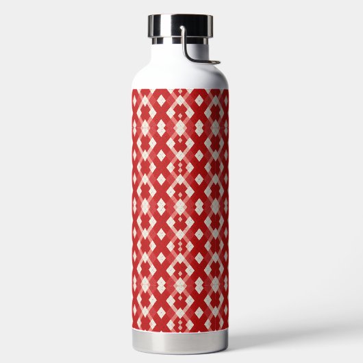 Argyle, rot weiß rosa Valentinstag Trinkflasche (links)