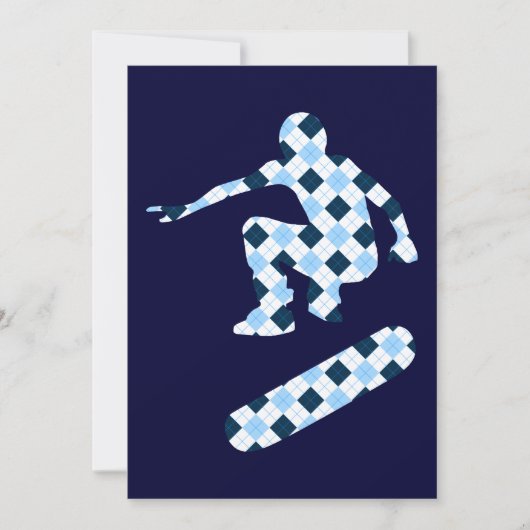 Argyle-Skateboard Einladung (Vorderseite)