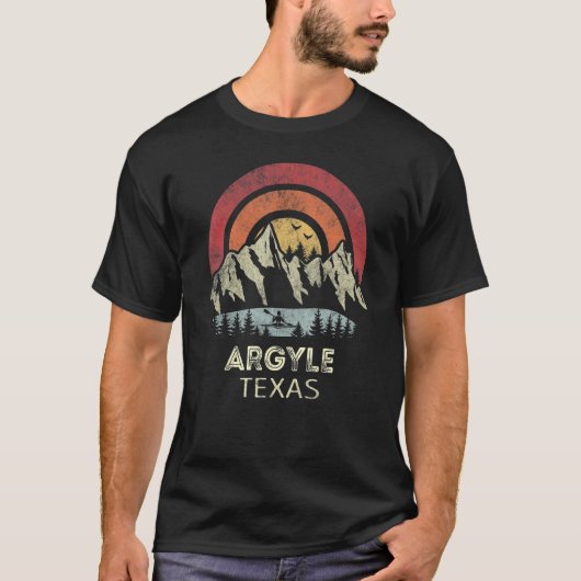 Argyle Texas Mountain Sunset Sunrise Kayaking T-Shirt (Vorderseite)