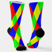 Argyle-Typ grüne rote und gelbe Socken (Gewinkelt)