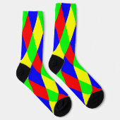 Argyle-Typ grüne rote und gelbe Socken (Rechts)