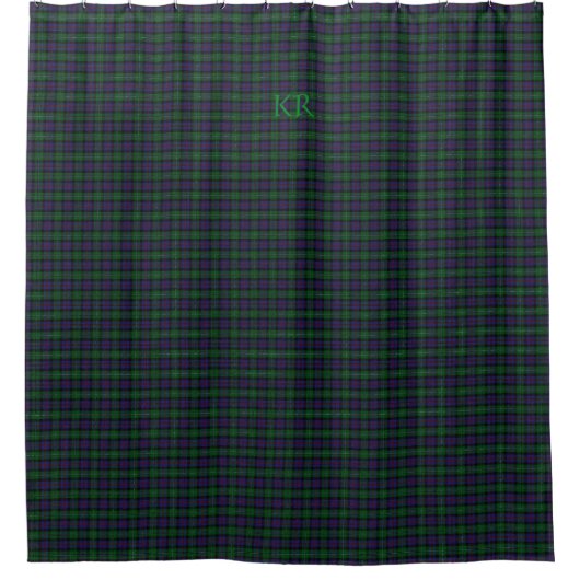 Argyll District Tartan mit Monogramm/Initialen Duschvorhang (Vorderseite)
