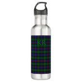 Argyll District Tartan mit Monogramm/Initialen Edelstahlflasche (Vorderseite)
