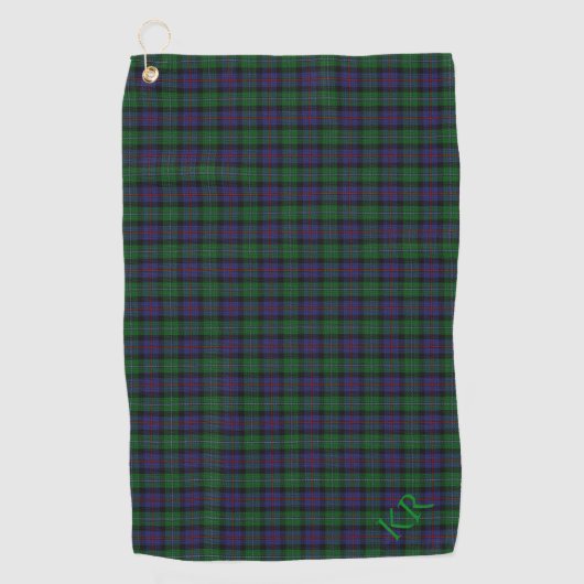 Argyll District Tartan mit Monogramm/Initialen Golfhandtuch (Vorderseite)
